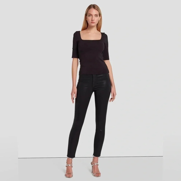 Metallic High Rise Skinny Ankle 7 For All Mankind Jeans - Picture 2 of 8